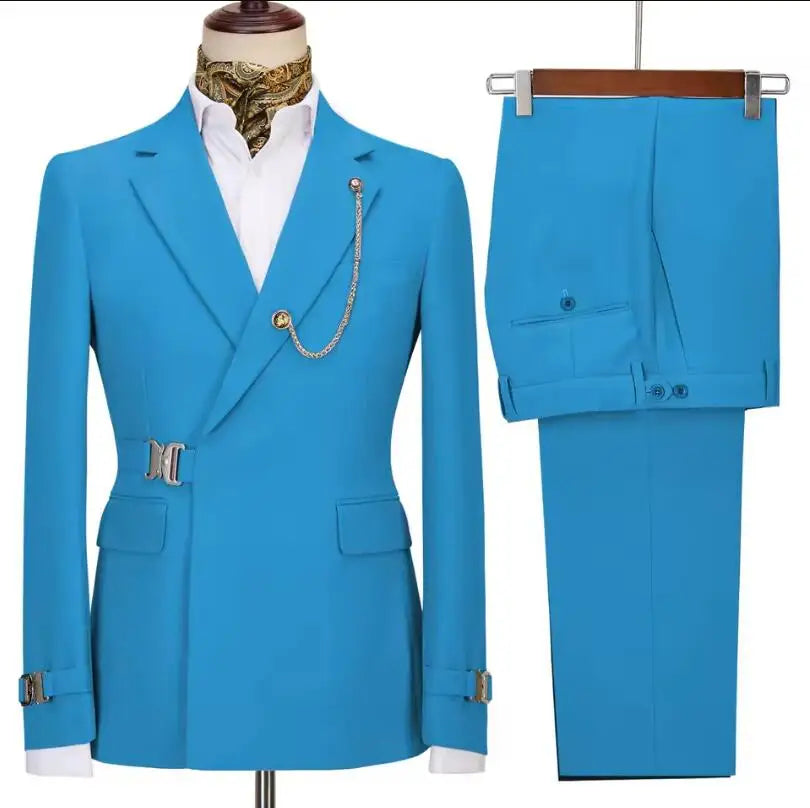 Men's Suits Blazer Pants for Men 2025 Jacket Italian Design Notched Lapel Party Wedding Slim Fit Costume Homme 2 Piece Clothing