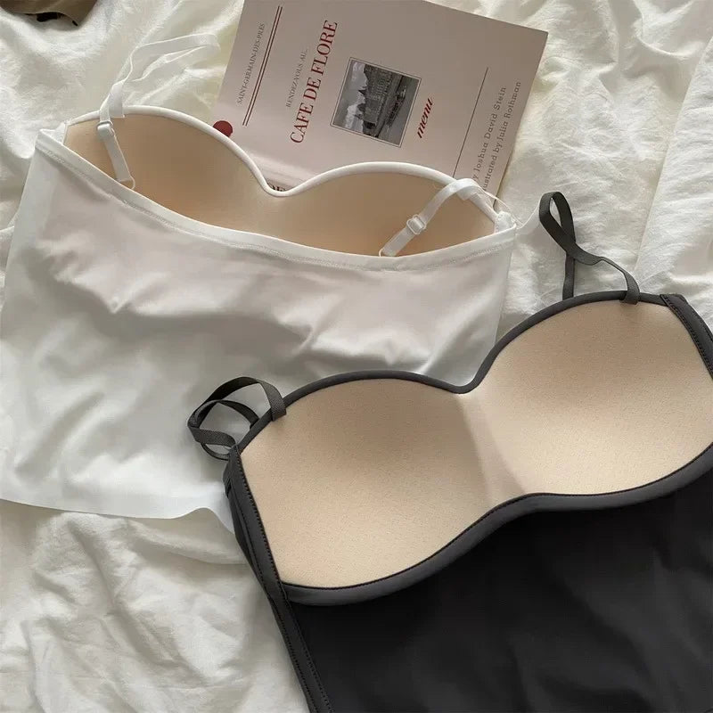 Summer Sexy Top Women Slim Thin Straps Camisole Sleeveless T-Shirt with Cups Solid Color Tank Tops Ice Silk Comfortable Sling