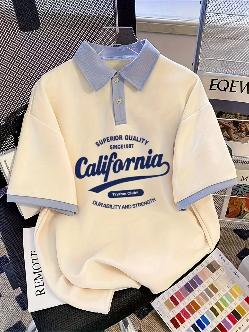 The new men's short-sleeved POLO shirt for summer 2025 is casual fashionable and comfortable with 3D letter printing