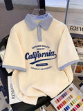 The new men's short-sleeved POLO shirt for summer 2025 is casual fashionable and comfortable with 3D letter printing