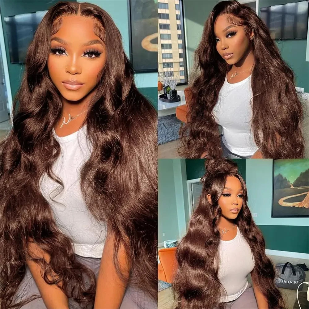 #4 Dark Brown Body Wave Bundles 1/3PCS Human Hair Bundles 18-30 Inches Remy Hair Extensions For Women Brazilian Double Weft Draw