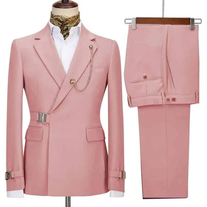 Men's Suits Blazer Pants for Men 2025 Jacket Italian Design Notched Lapel Party Wedding Slim Fit Costume Homme 2 Piece Clothing