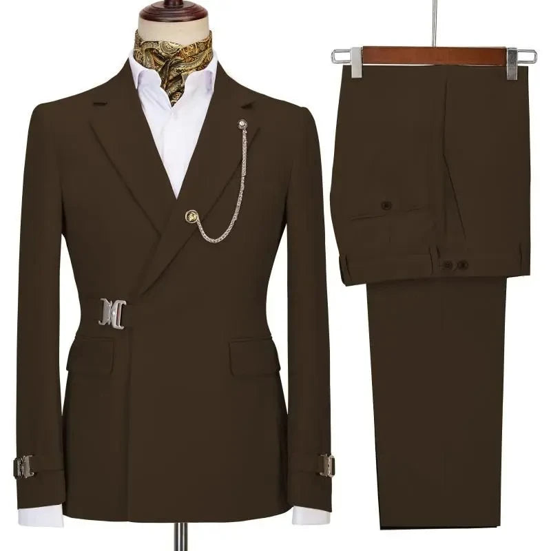 Men's Suits Blazer Pants for Men 2025 Jacket Italian Design Notched Lapel Party Wedding Slim Fit Costume Homme 2 Piece Clothing