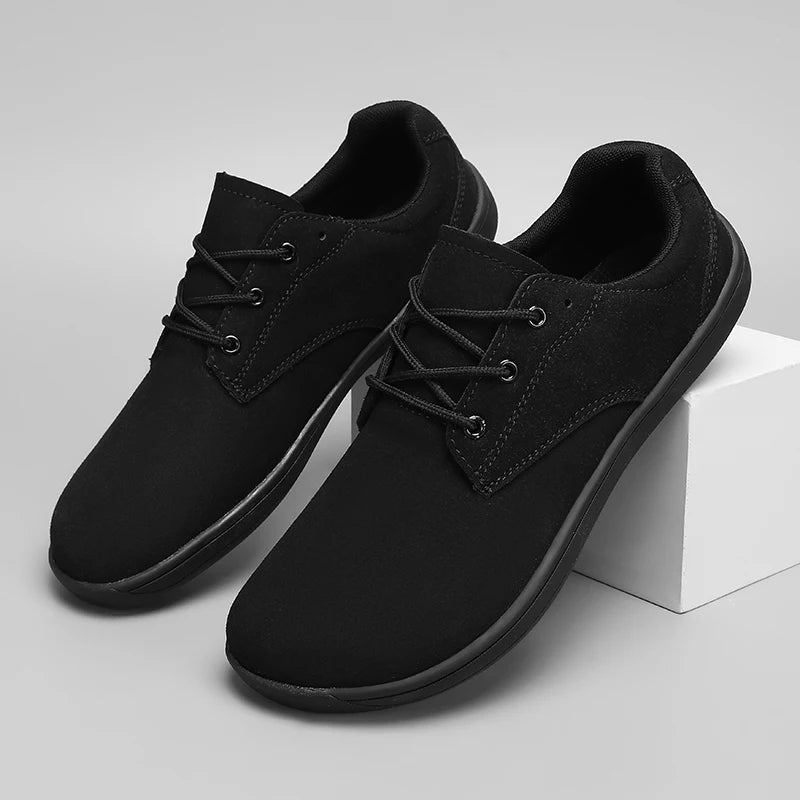 Wide Toe Barefoot Shoes for Men Outdoor Treking Sports Minimalist Walking Shoes Suede Waterproof Outdoor Men Travel Sneakers