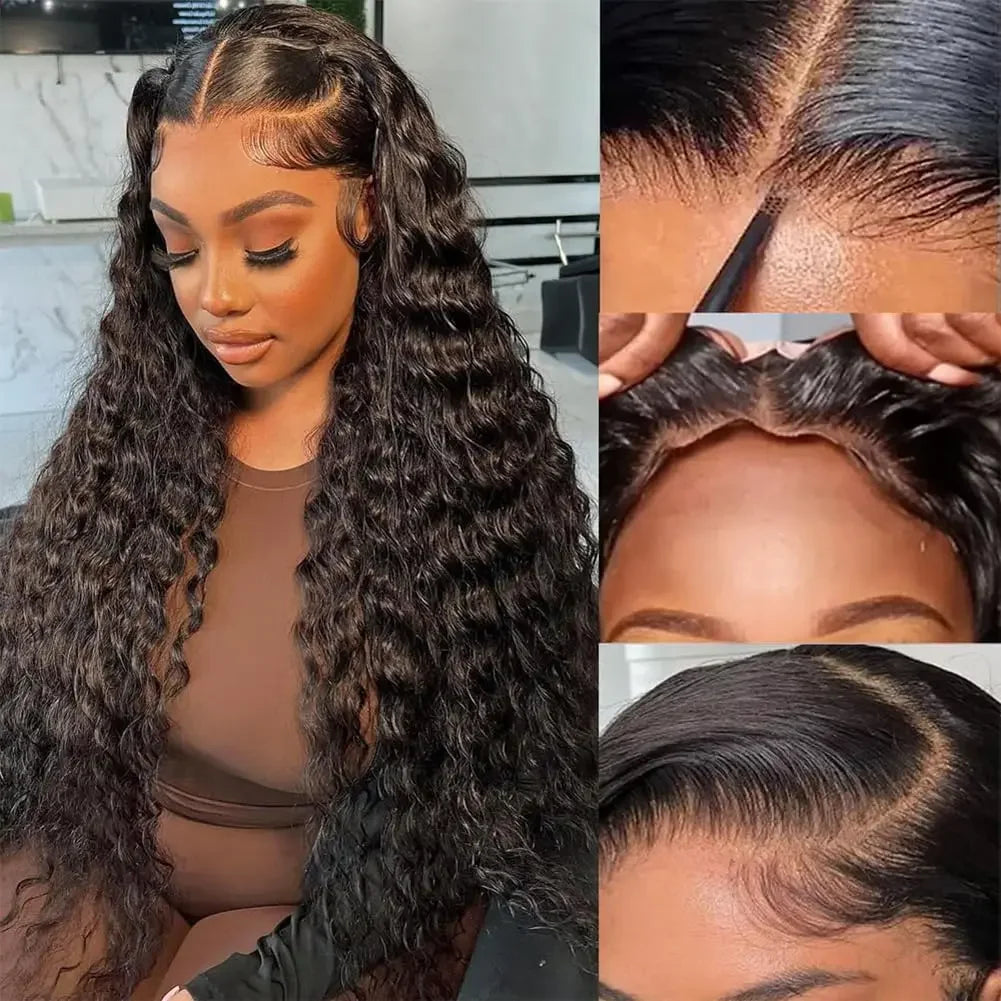 Curly Human Hair Wigs For Women Water Wave Lace Front Wig 13x4 13x6 Lace Frontal Deep Wave Wig 100% Human Hair Hd Lace Wigs