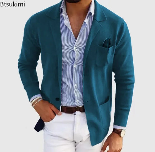 2026 New Men's Blazer Jackets Fashion Slim Fit Solid Single-breasted Suit Coats Business Casual Outerwear Wedding Suits for Men