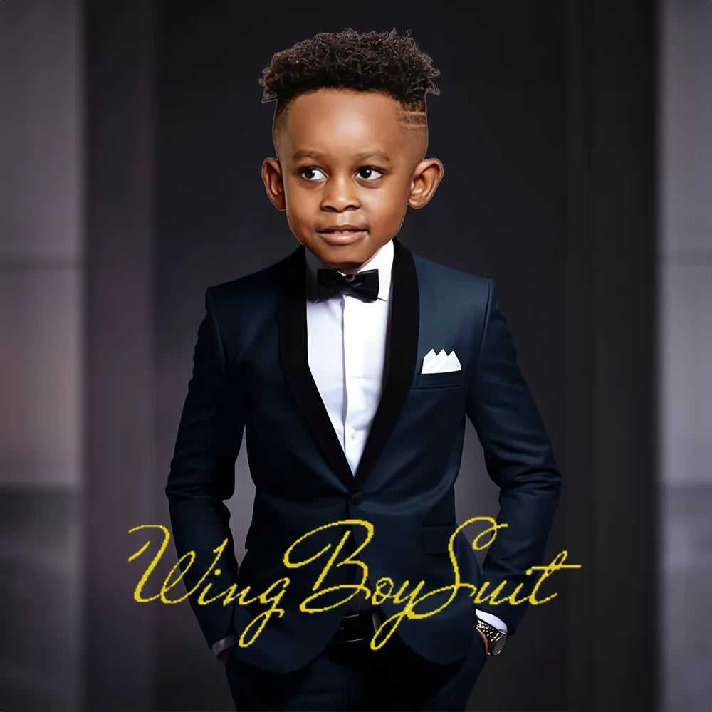 Boys Suits 2 Piece Classic Fleece Collar Wedding Tuxedo Formal Slim Fit Kids Jackets Pants 2-16 Years Tailored Clothes