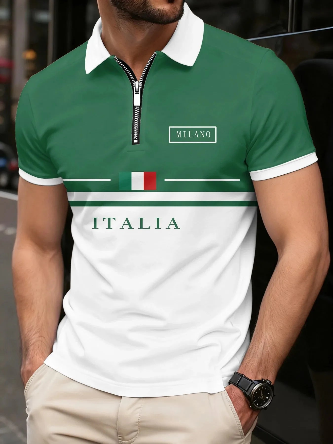 The new men's POLO shirt for summer 2025 is breathable lightweight casual and fashionable with letter prints