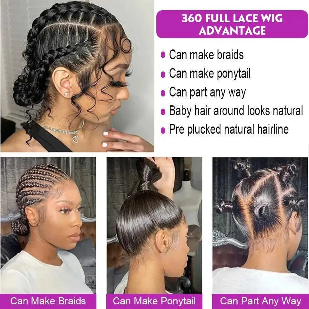 Bone Straight Human Hair Wigs 100% 360 Lace Frontal Wig 13x4 13x6 Lace Front Human Hair Wigs Transparent Lace Wigs for Women