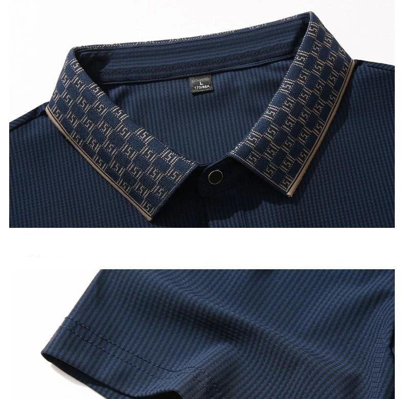 Polo Shirt Men 7xl 8xl 9xl Summer 2025 New High Quality Mens Short-Sleeved Polo Shirt Ice Silk Men's Business Casual Polo Shirt