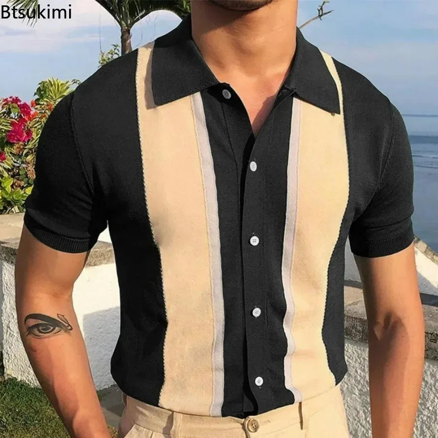 2026 Men's Summer Polo Shirt Short Sleeve Polo Business Party T-Shirt High Quality Men's Polo Shirt Streetwear Casual Knit Tops