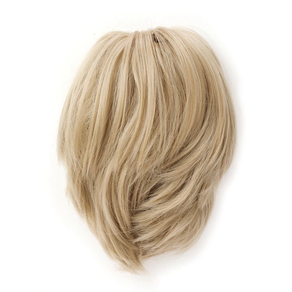 Short Ponytail Hair Bun Extensions Straight Hair Bun Synthetic Messy Bun Hairpieces Elastic Easy Scrunchies for Women