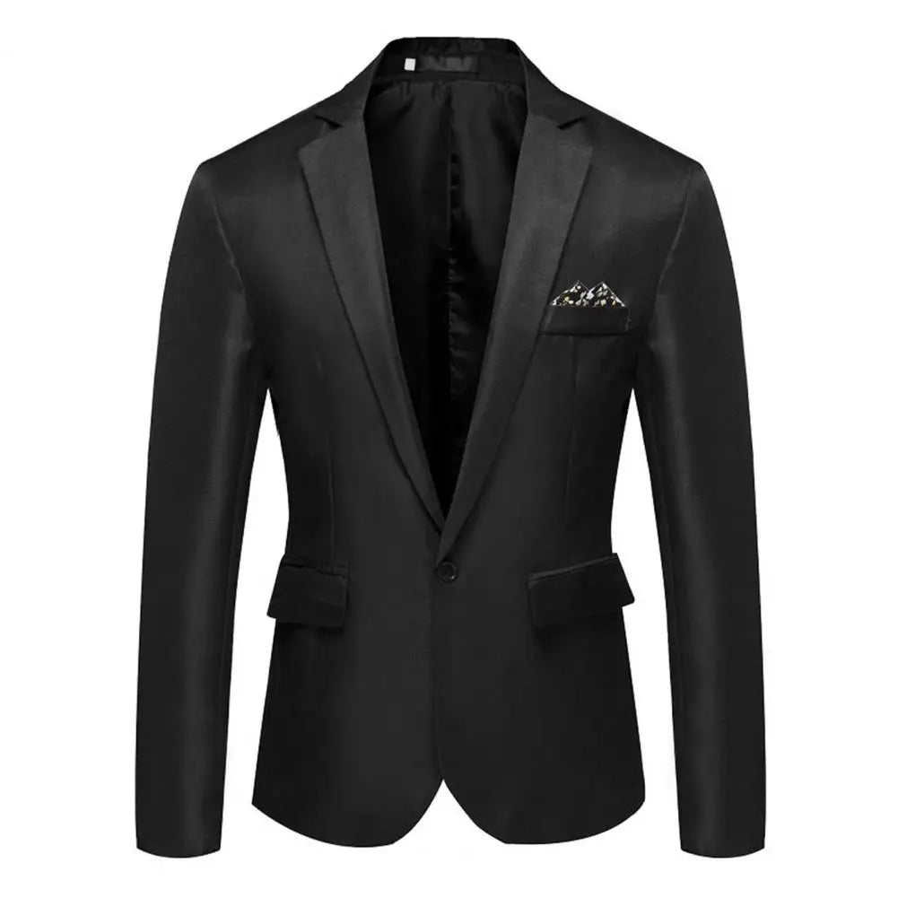 2026 Men Blazer Black Red Blue Blazer Jacket Suit Coat Business Leisure Slim Fit Fashion High Quality Single Button Suit Coat