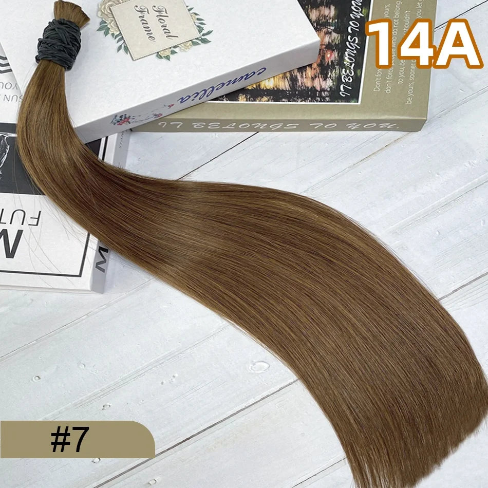 14A Bulk Human Hair Extensions bone Straight 100% Real Remy Highlights human hair braiding hair salon exclusive hair extensions