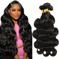 4 Bundles 15A Body Wave Human Hair, 22 24 26 28 Inch 100% Unprocessed Brazilian Virgin Double Weft Extensions in Black Color