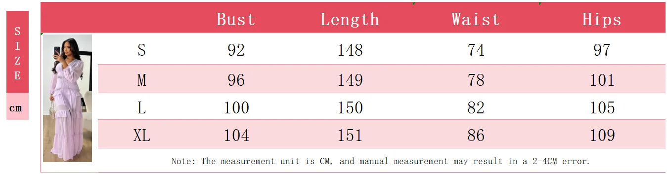 Elegant Womens Maxi Dress Ruffles Long Sleeve Hollow Out Evening Dresses Party Chic Robe Green Blue Purple New In Holiday Summer