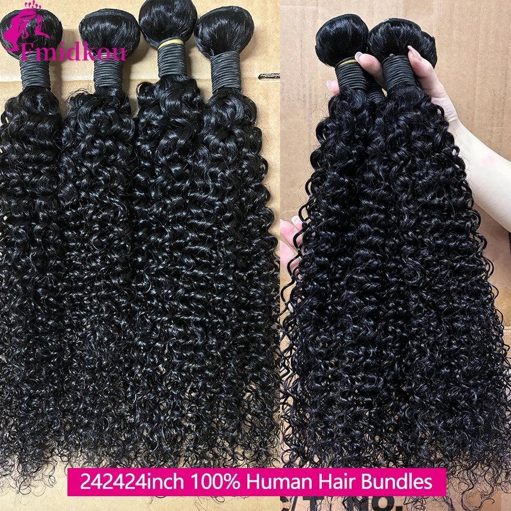 24 24 24 Burmese Curly Human Hair Bundles 12A Indian Unprocessed Raw Human Hair Bundles kinky Curly Hair Bundles Real Human Hair