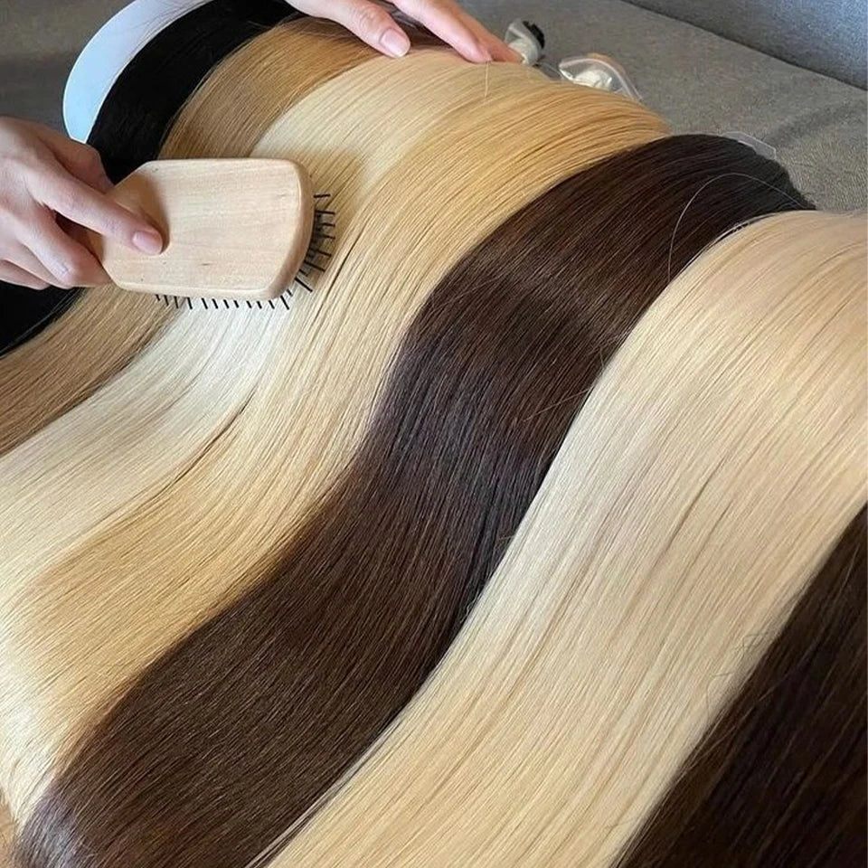 Straight Human Hair Bundles No Weft Natural Black Bulks Blonde Brazilian Remy Hair 100% Real Natural Hair Extension For Women