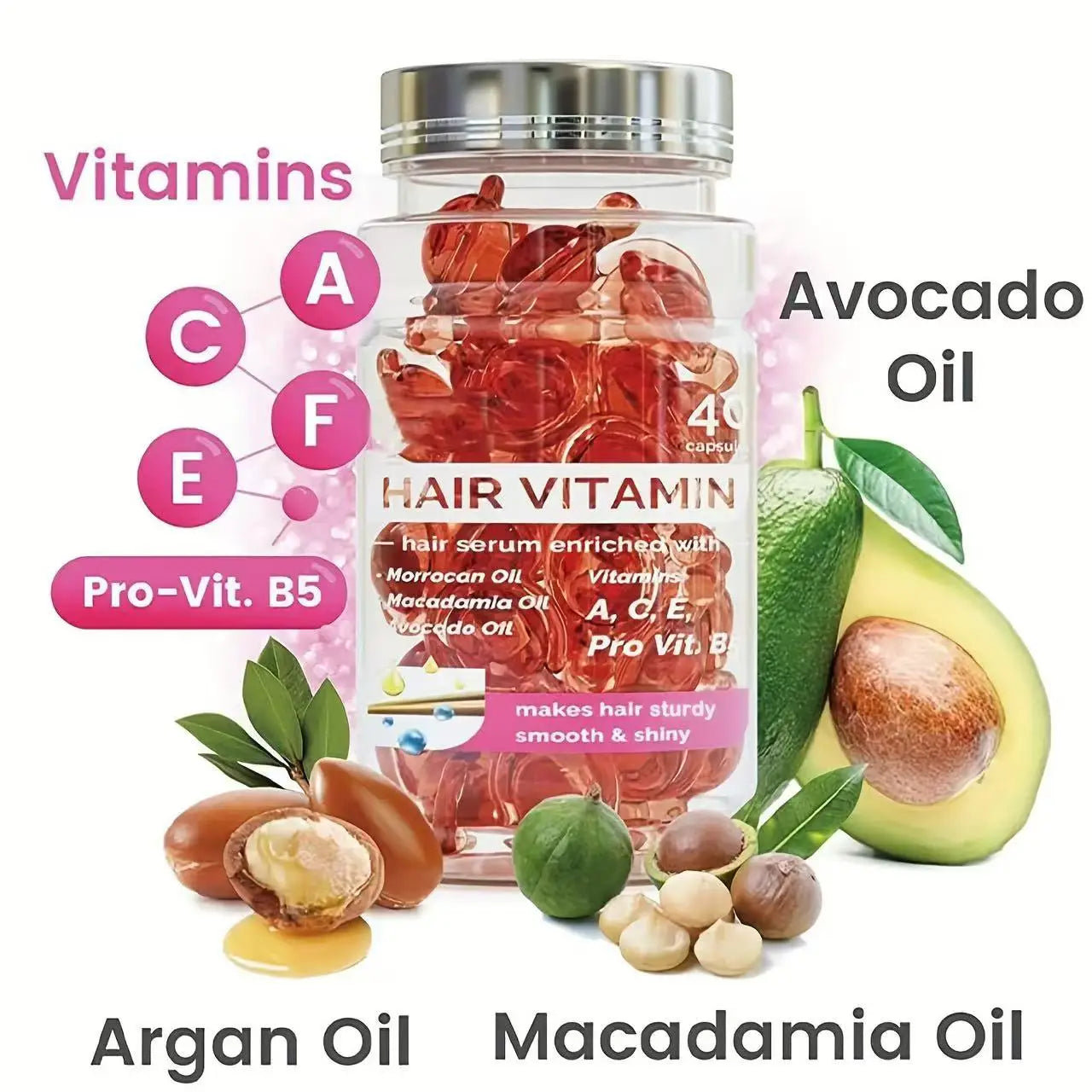 "80PCS/40PCS Avocado & Argan Oil Hair Serum – Repairing, Frizz Control & Shine Boost – For Dry & Damaged Hair"