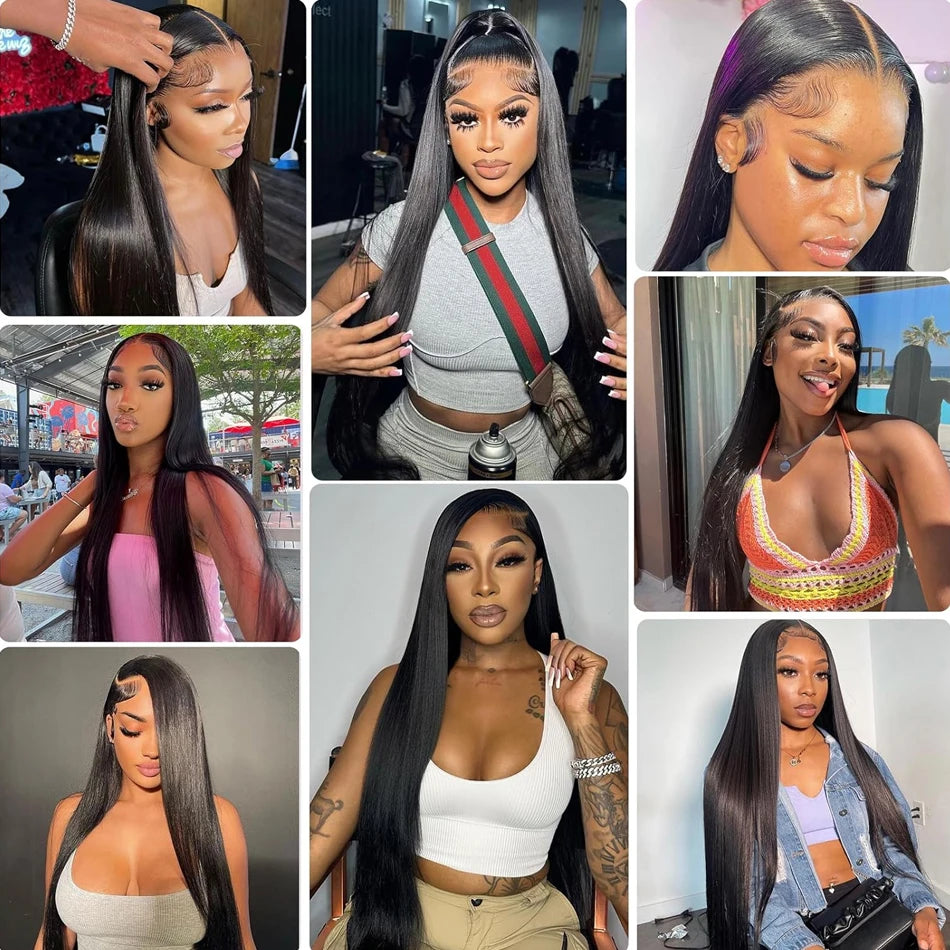 Bone Straight Wig 13x4 13x6 Hd Transparent Lace Frontal Human Hair Wigs Lace Front Pre Plucked With Baby Hair Wig Brazilian Hiar