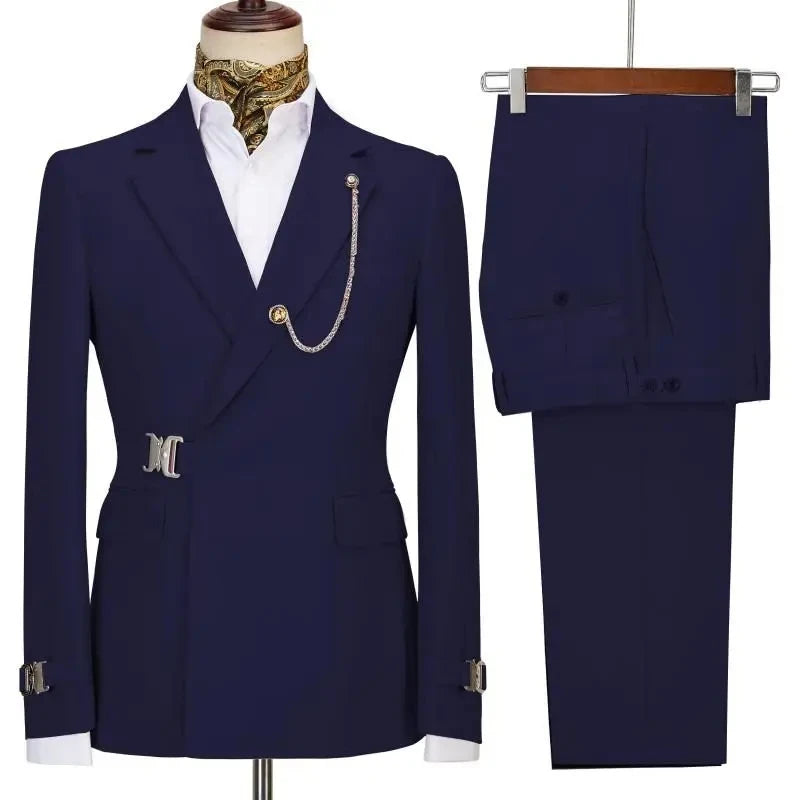 Men's Suits Blazer Pants for Men 2025 Jacket Italian Design Notched Lapel Party Wedding Slim Fit Costume Homme 2 Piece Clothing