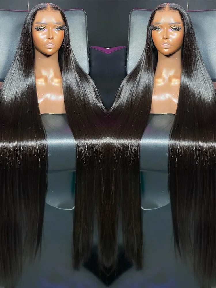 30 40 Inch Bone Straight 13x6 Hd Lace Frontal Human Hair Wig 13x4 Brazilian Pre Plucked Hair Wig Human Hair Wigs For Black Women