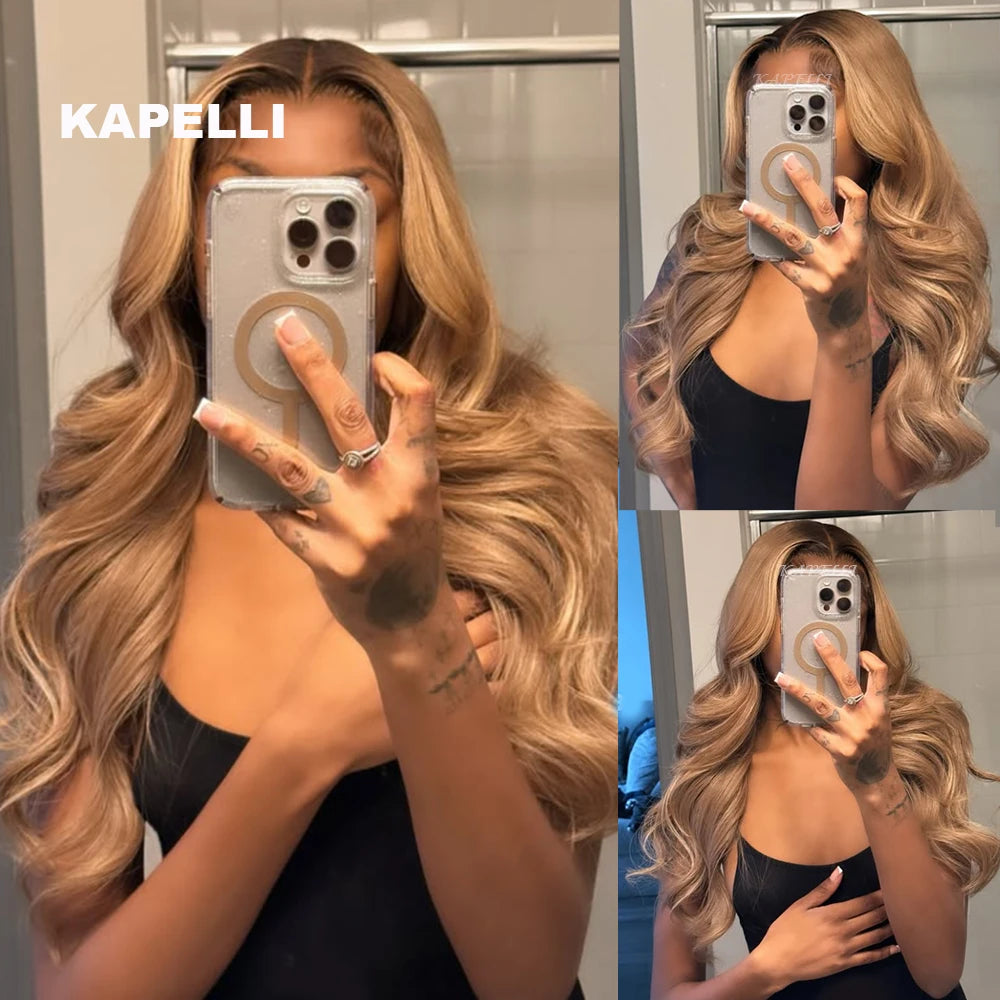 Honey Blonde Human Hair Bundles Body Wave Bundles Human Hair 1 3 4 Brazilian Human Hair Extensions 100% Remy Bundles Deal