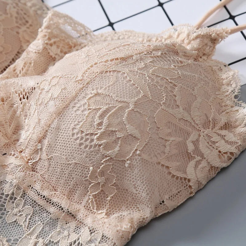 Summer Women Lace Sexy Top Sun Sleeveless Solid Tops Unpadded Bralette Bra Bustier Zipper Back Club Crop Tank Free Size lingerie