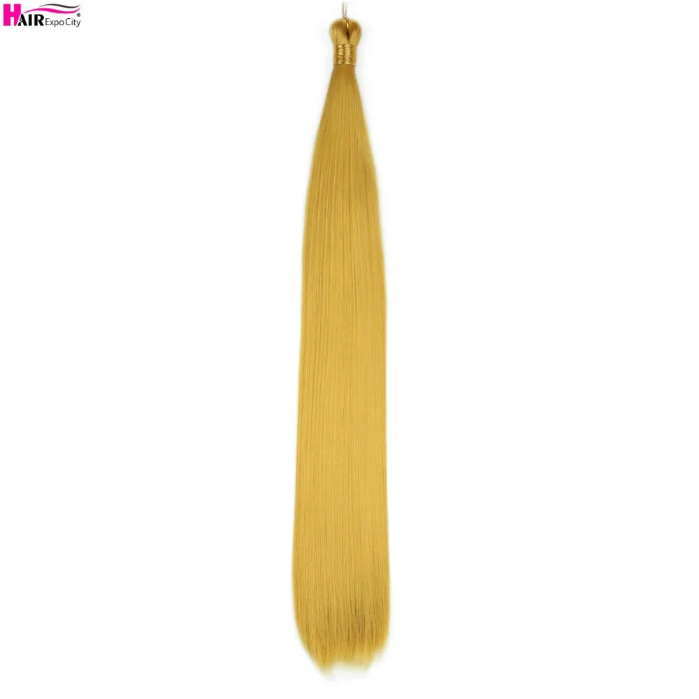 Bone Straight Braiding Hair 150g Silky Synthetic Hair For Box Braids Pre Stretched Ombre Crochet Braids Hair Extension