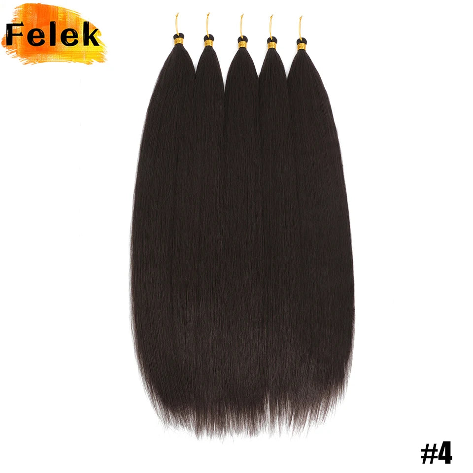 Synthetic Bone Straight Crochet Hair Extensions 30 Inch Hook Braids Ariel Straight Hair Weaving 1-3Pcs Purple Fake Hair Bundles