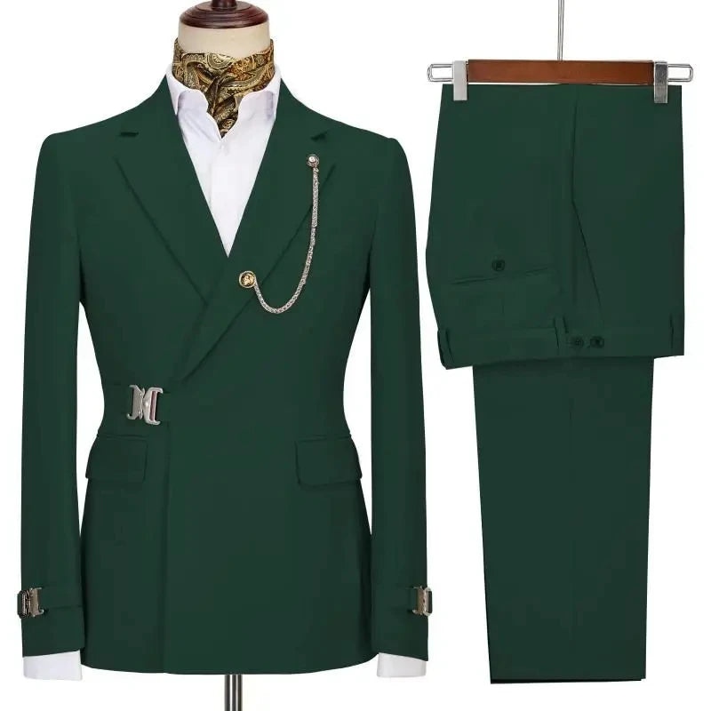 Men's Suits Blazer Pants for Men 2025 Jacket Italian Design Notched Lapel Party Wedding Slim Fit Costume Homme 2 Piece Clothing