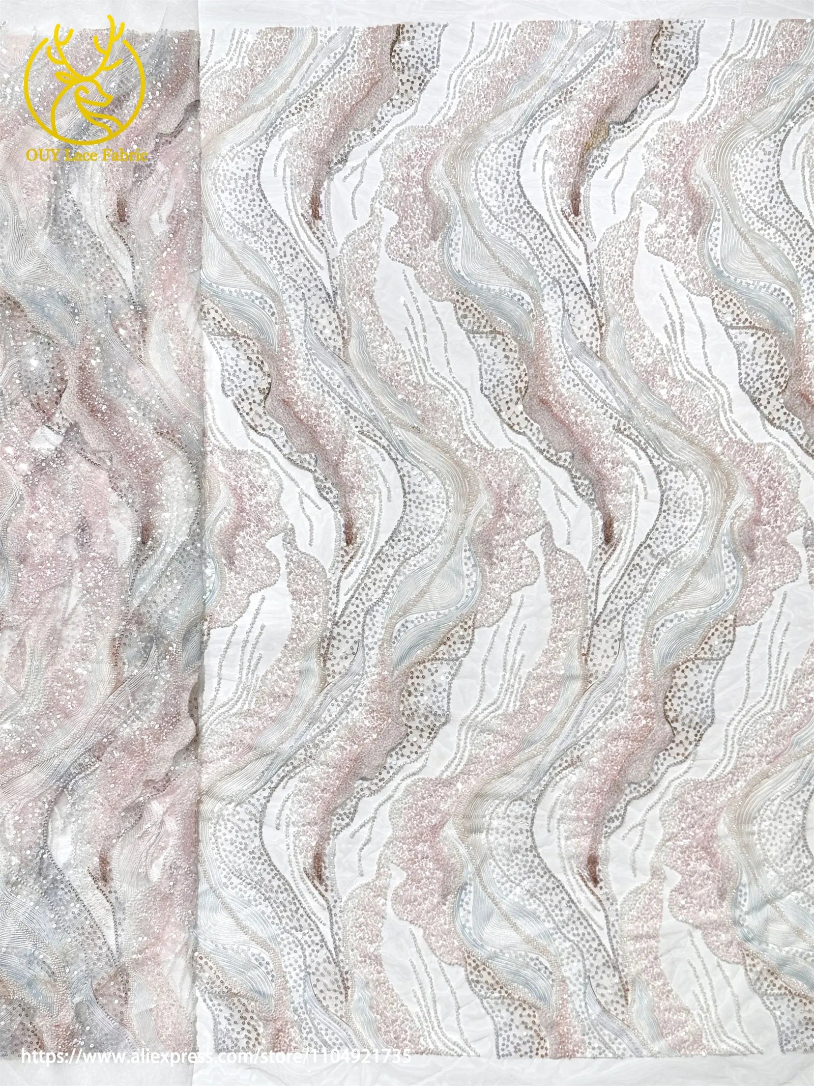 Latest French Ladies Party Evening Dresses Luxury Lace Fabrics High Quality African Groom Beaded Sequins Tulle Lace Fabrics