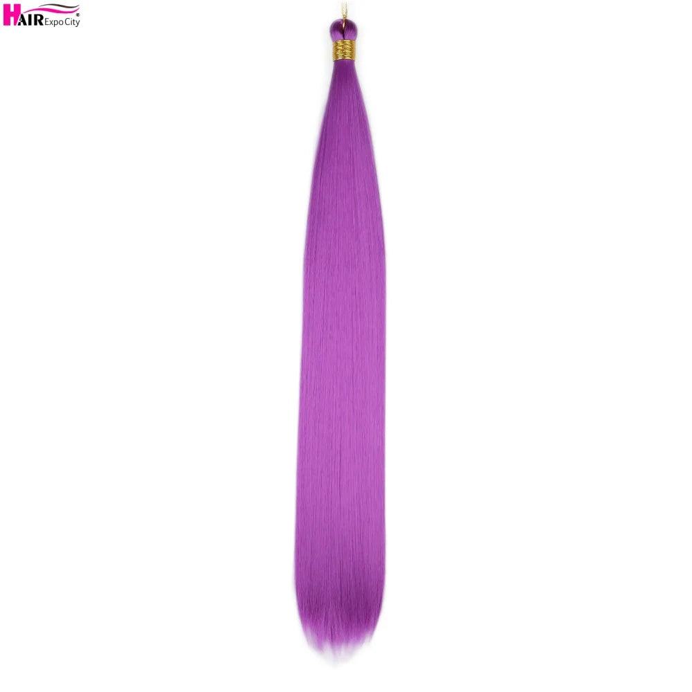 Bone Straight Braiding Hair 150g Silky Synthetic Hair For Box Braids Pre Stretched Ombre Crochet Braids Hair Extension