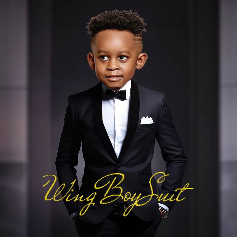 Boys Suits 2 Piece Classic Fleece Collar Wedding Tuxedo Formal Slim Fit Kids Jackets Pants 2-16 Years Tailored Clothes