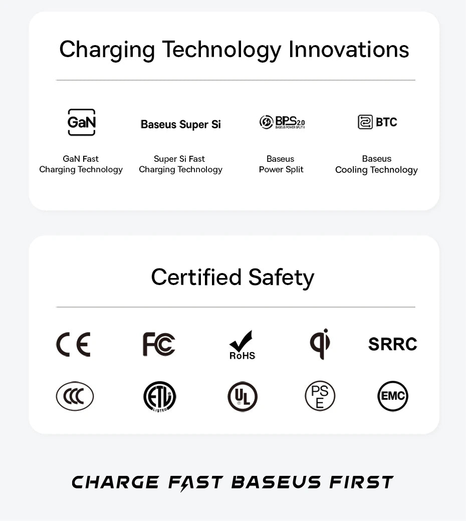 Baseus 65W GaN Charger Quick Charge Type C Phone Charger USB Charger Portable Fast Charger For Laptop iPhone 17 16 15 14 13