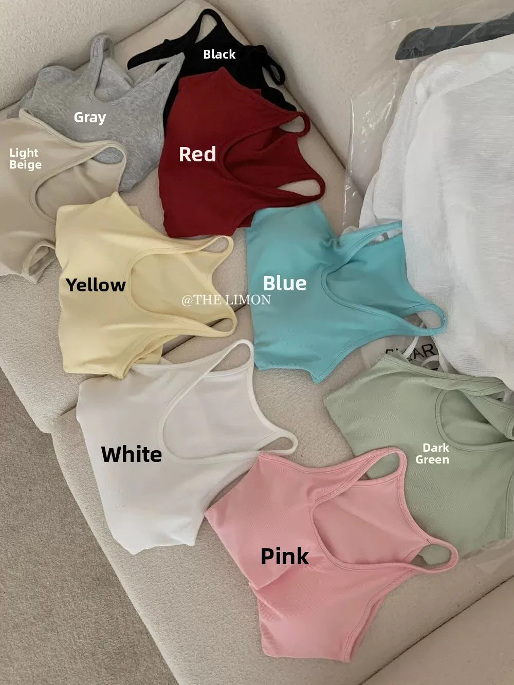 Summer New Sle Sexy Pure Desire Hot Girl Slim Fit Tank Top Women's Padded Sports Bra Vest U-Ne ort Length Cotton Blend
