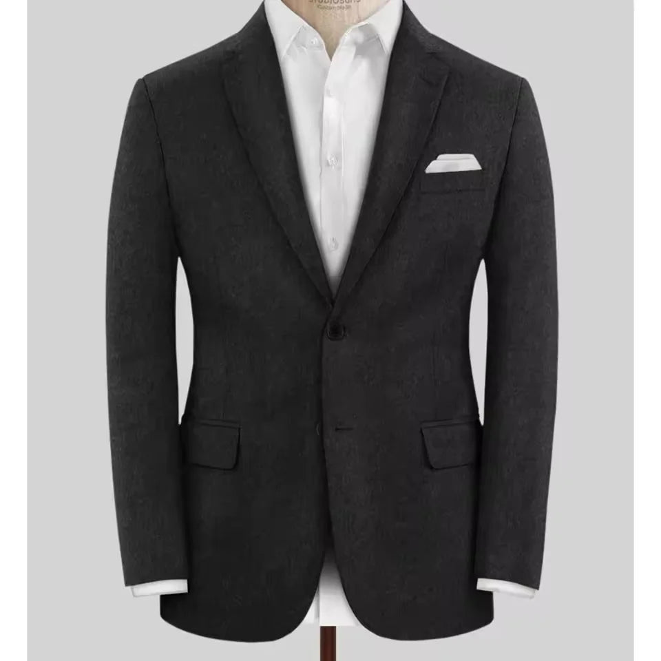 Men's Wool Blazer Single Breasted Slim Fit Suit Jacket Elegant Business Casual Stylish Comfortable Formal Coat Mens Tweed Outer