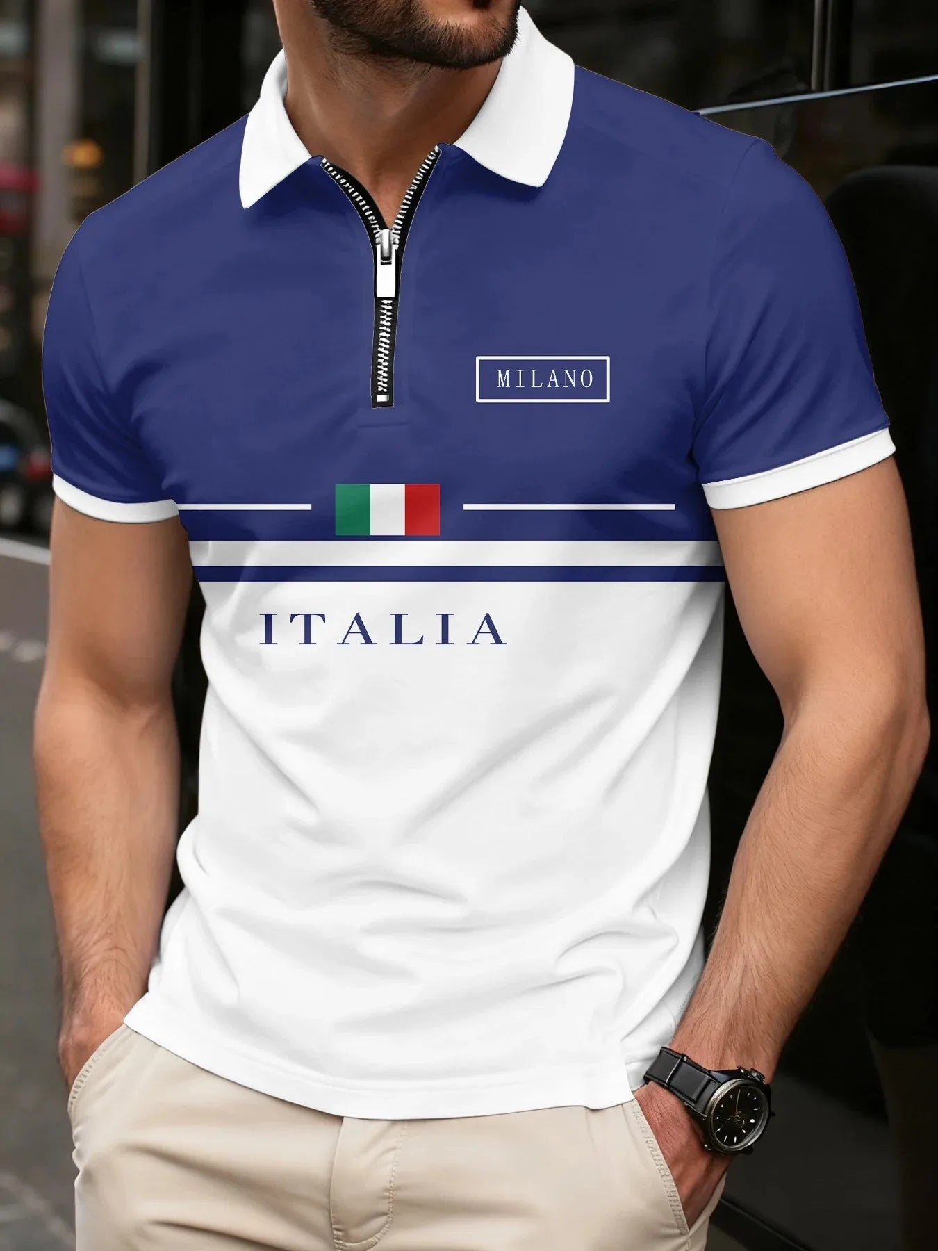 The new men's POLO shirt for summer 2025 is breathable lightweight casual and fashionable with letter prints