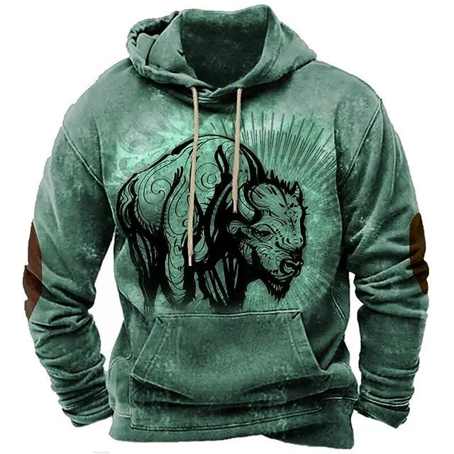 Hoodies For Men Y2k Golf Camping Casual cowboy Long Sleeve Autumn Fashion Sweatshirts 3d Printed Hooded Holiday Loose Oversized