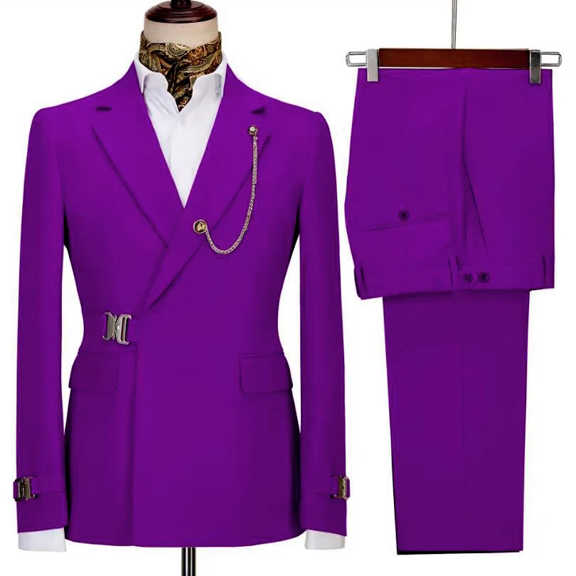Men's Suits Blazer Pants for Men 2025 Jacket Italian Design Notched Lapel Party Wedding Slim Fit Costume Homme 2 Piece Clothing