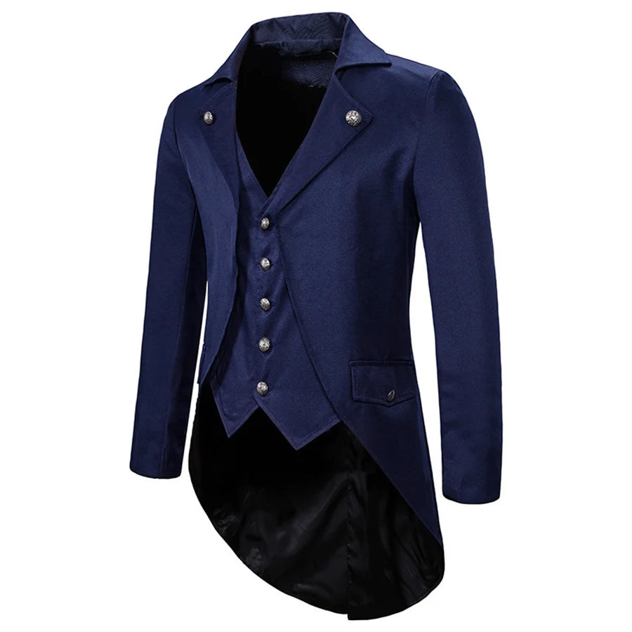 2026 Gothic Blazers for Men Medieval Steampunk Vintage Suit Jackets Banquet Party Slim Formal Tuxedo Suit Men's Cosplay Costumes