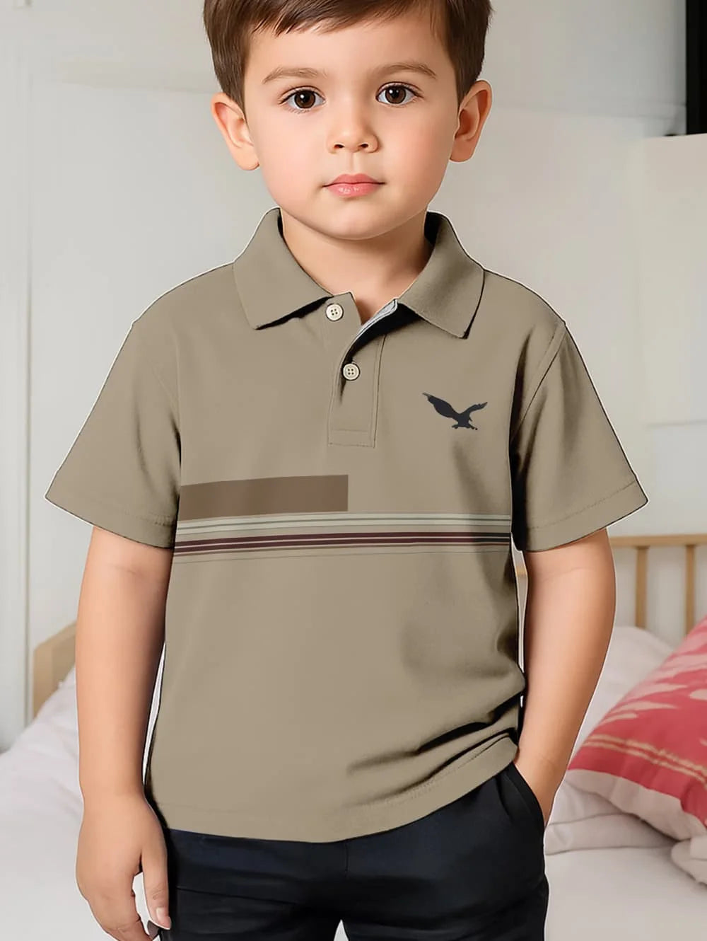 Polo Shirts for Kids Gradient Striped 3D Print Fashion Child Polo Shirt Boy Clothes Lapel Tops Street Casual Children's Clothing