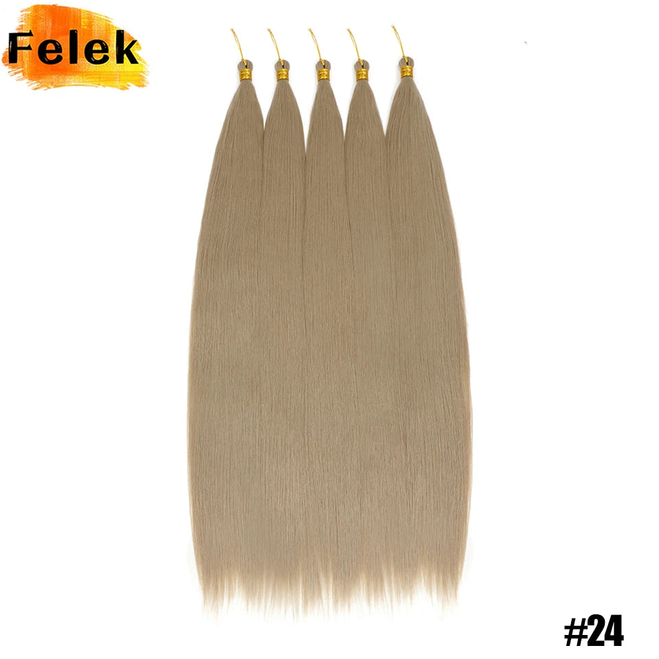 Synthetic Bone Straight Crochet Hair Extensions 30 Inch Hook Braids Ariel Straight Hair Weaving 1-3Pcs Purple Fake Hair Bundles