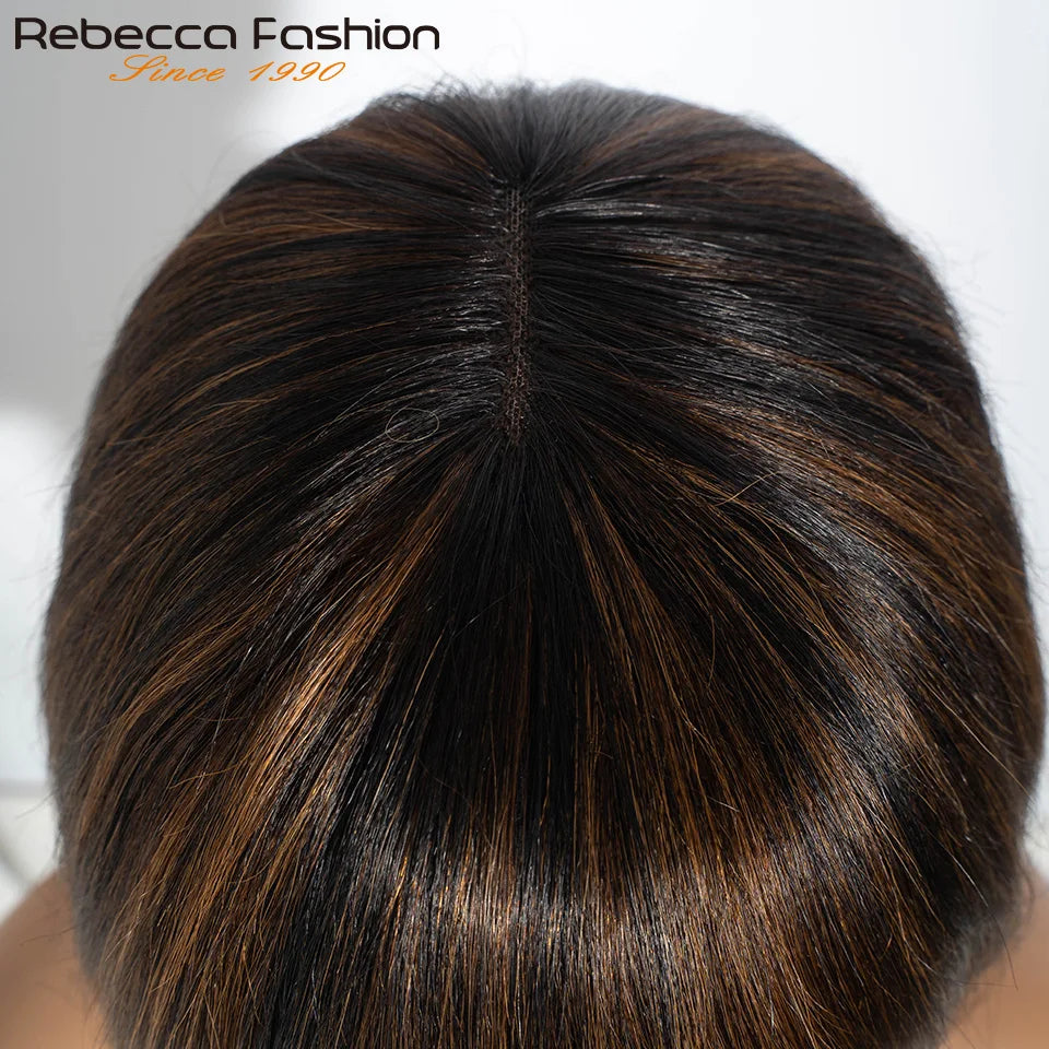 Straight Human Hair Wigs With Bangs Fringe Middle Part Bob Lace Wigs Realistic Scalp Brazilian Straight Bob Lace Wigs With Bangs