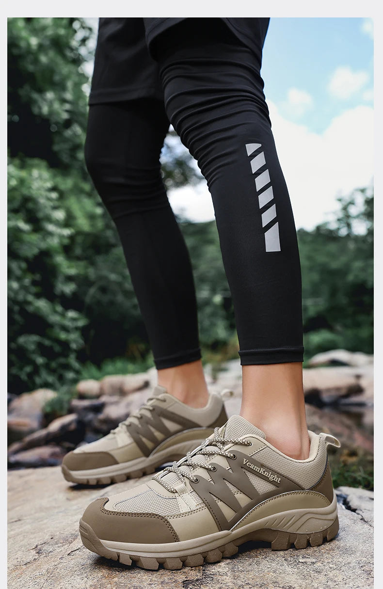 Men Casual Shoes Mountain Sneakers Antiskid Winter Fashion Leather Outdoor Off-Road Trail Running Footwear Low Top Spring Autumn