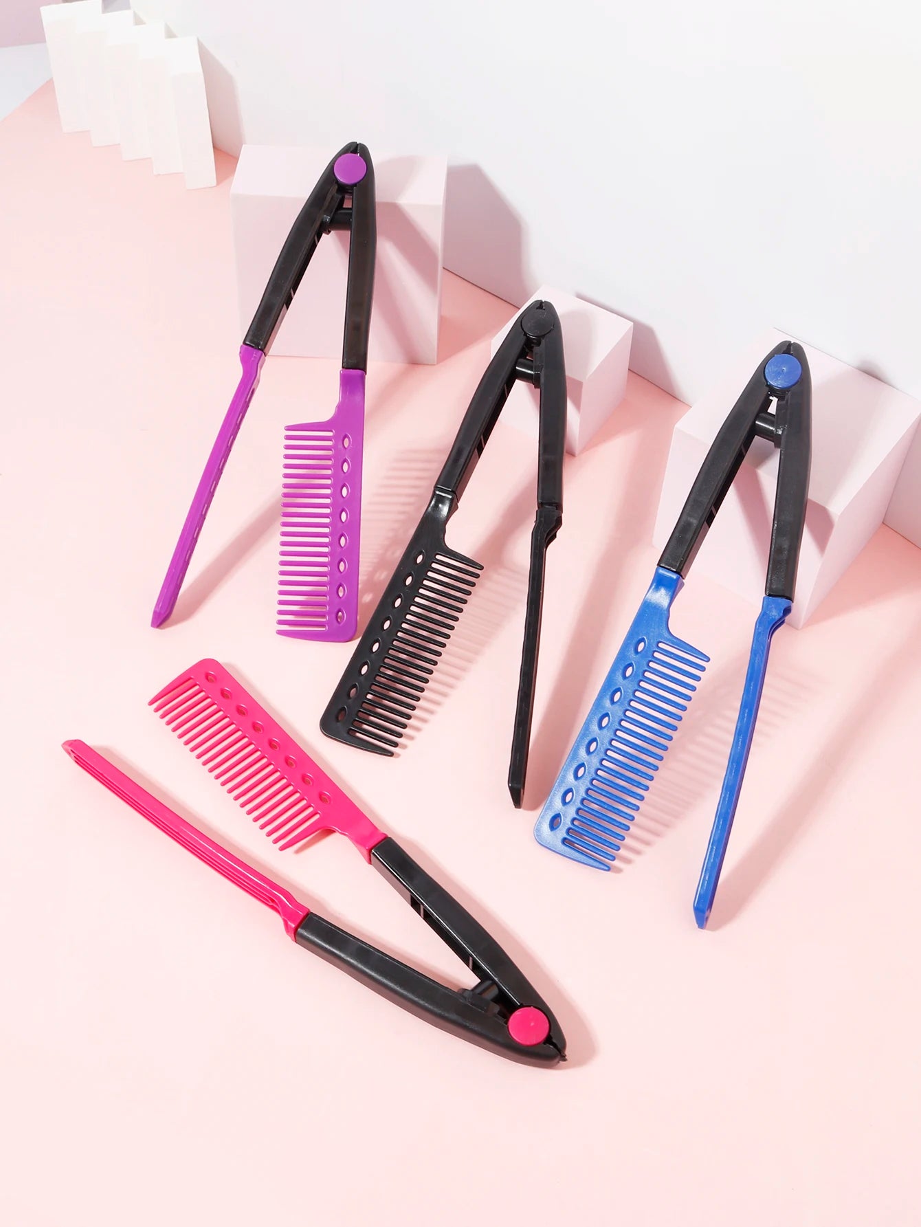 Straight hair brush, V-shaped straightener, straighten hair, suitable for hair salons, special for real hair wigs