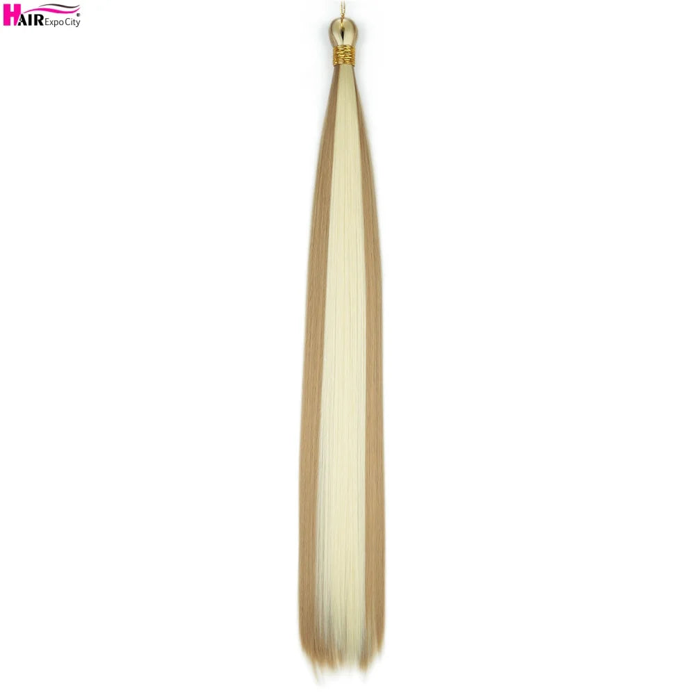 Bone Straight Braiding Hair 150g Silky Synthetic Hair For Box Braids Pre Stretched Ombre Crochet Braids Hair Extension