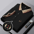 Men's short sleeved summer polo shirt high-end design exquisite smooth silk breathable wrinkle resistant hot selling T-shirt
