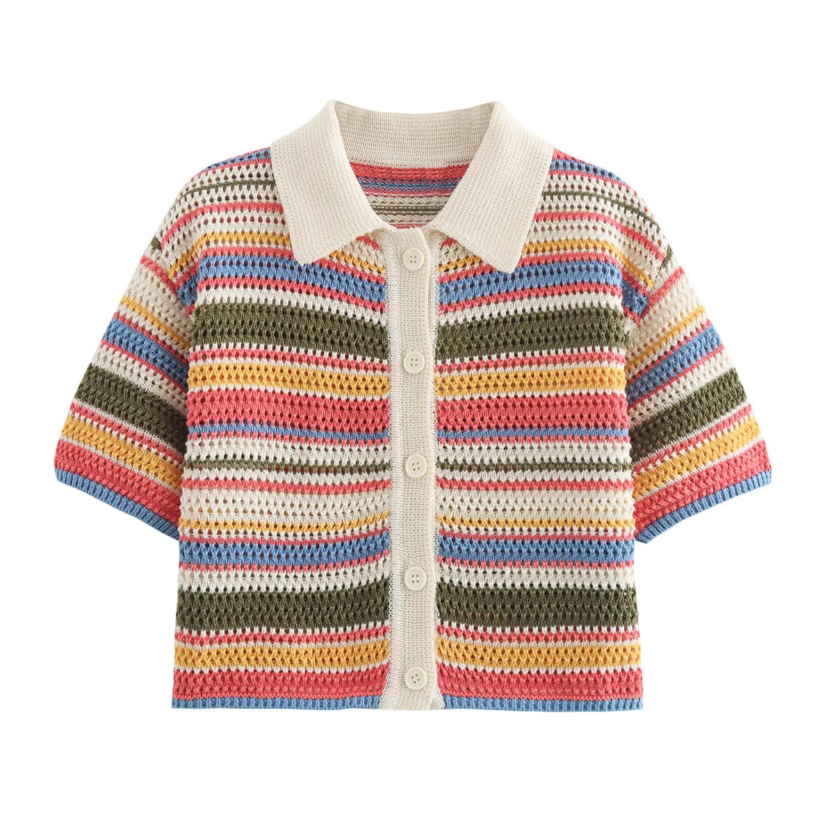 2025 Spring New POLO Shirt Collar Knitted Top Shorts Set