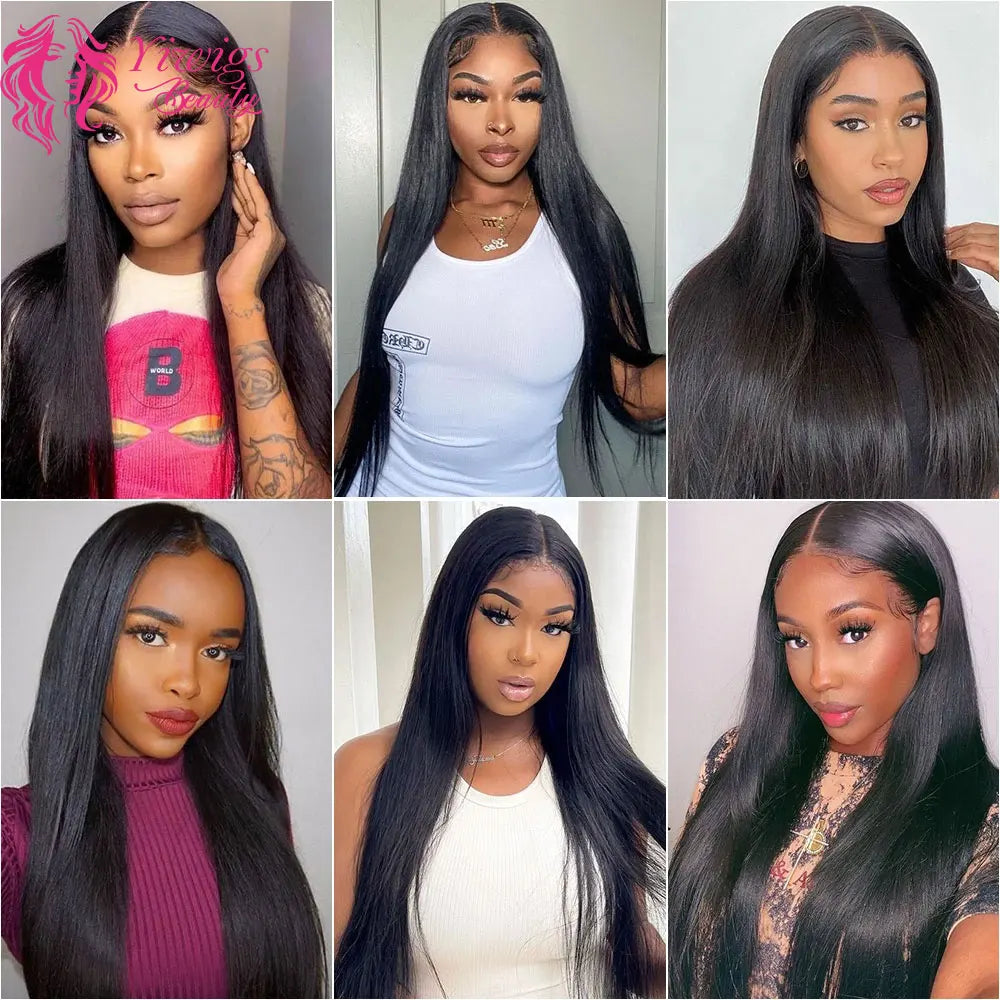 Bone Straight 100% Human Hair Double Weft Bundles #1B Natural Black 100% Raw Virgin Human Hair Extension Tissage 10-36 inch